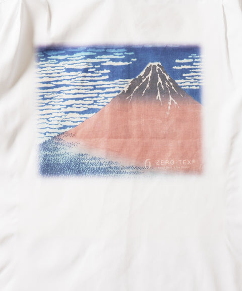 【ZTO-2109P-PRSHT002】葛飾北斎 Back Print White Shirt 凱風快晴